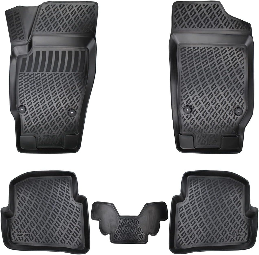 Passgenau 3D Fussmatten kompatibel mit Skoda Fabia I 1999-2007 Passgenau Fussmatten Auto Zubehör 1.