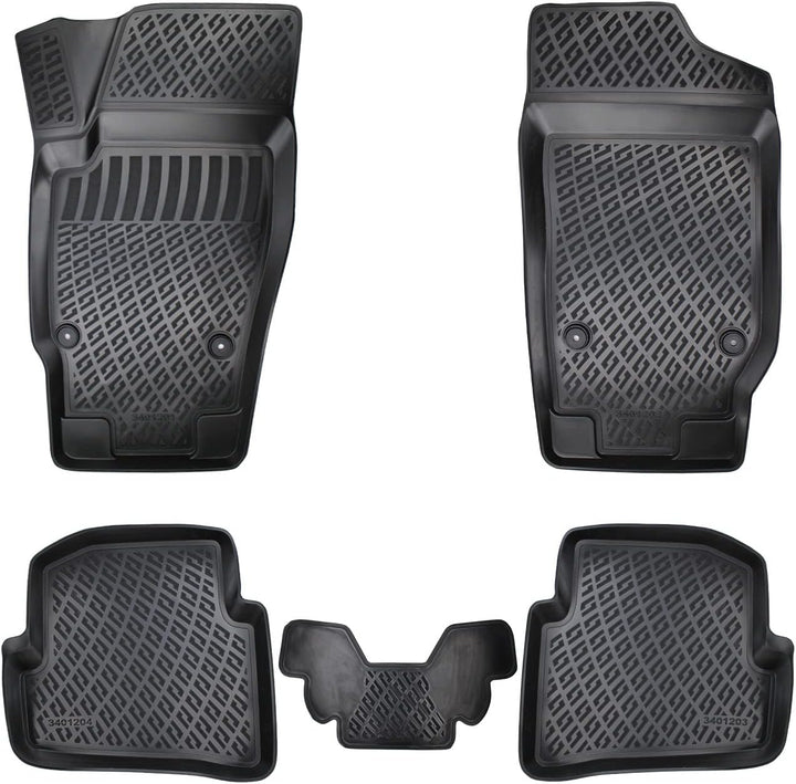 Passgenau 3D Fussmatten kompatibel mit Skoda Fabia I 1999-2007 Passgenau Fussmatten Auto Zubehör 1.