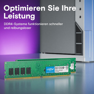 Crucial RAM 32GB DDR4 3200MHz CL22 (2933MHz oder 2666MHz) Desktop Arbeitsspeicher CT32G4DFD832A 32GB