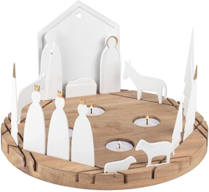 Räder Lichtobjekt rund Krippe Dia:30cm H:16cm,16 Teile