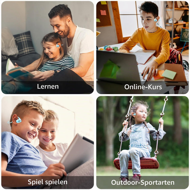 BANIGIPA Kinder-Kopfhörer, offene Ohr-Kopfhörer bequem für Teens Kind Jungen Mädchen, drahtlose Blue