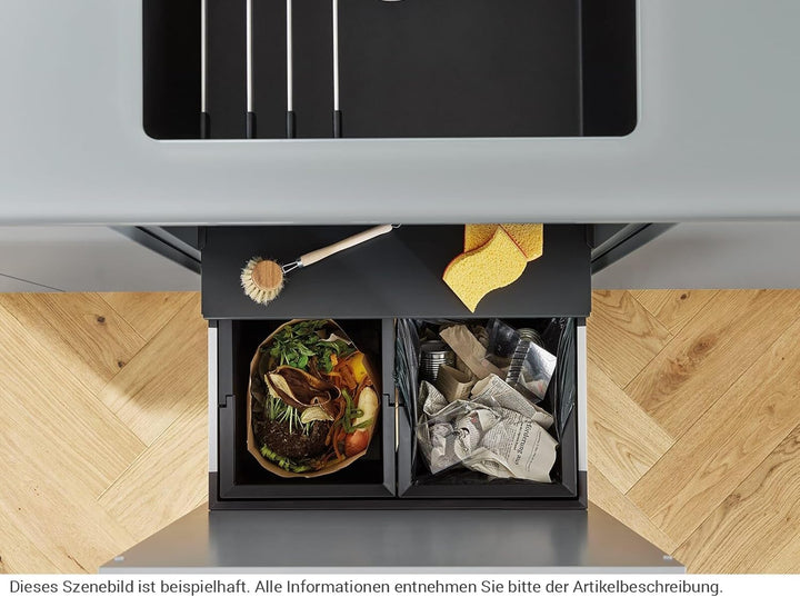 BLANCO SELECT II Compact 60/2 | Kunststoff, Aluminium | 60er Unterschrank | Auszugssystem zur Fronta