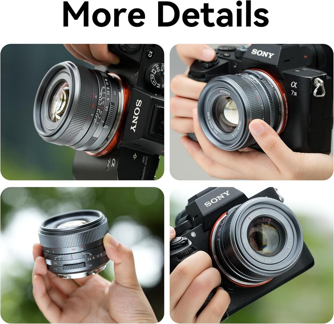 7artisans 35 mm F1.4 Mark Ⅱ Vollformat Festbrennweite mit manueller Fokussierung und grosser Blende,