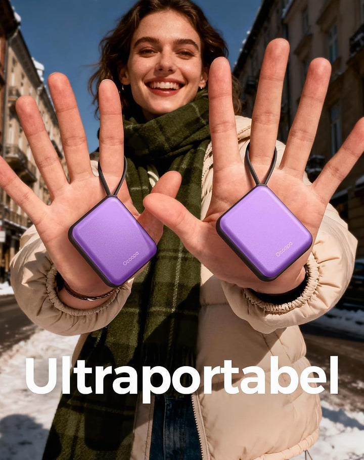 OCOOPA Handwärmer Elektrisch 2er Set, Wiederverwendbar 4000mAh USB Taschenwärmer, 3 Wärmestufen, Max