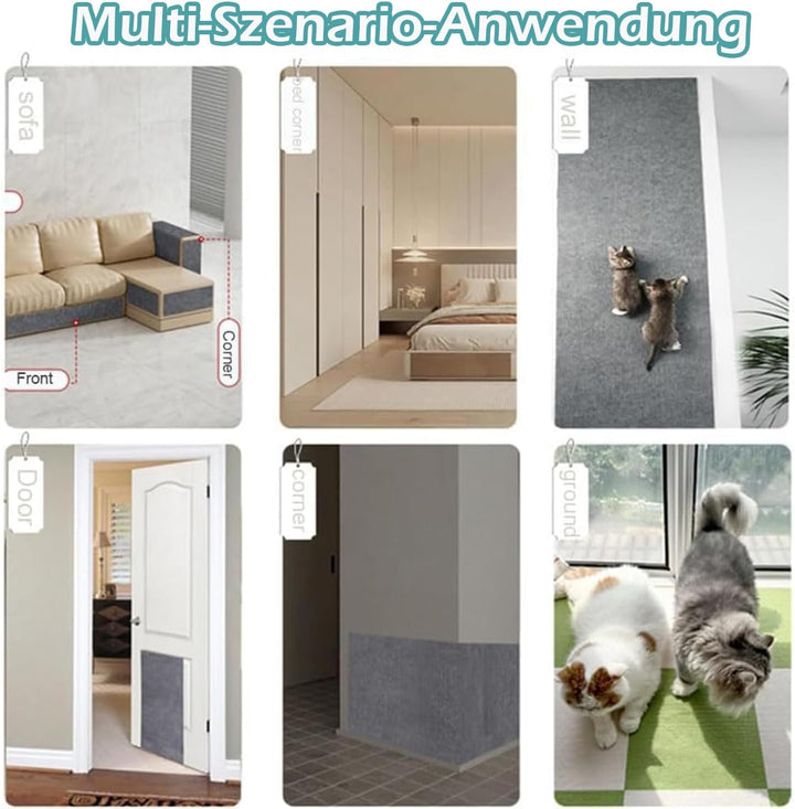 200cmx40cm Selbstklebend Kratzmatte, DIY Kratzbrett, Kratzschutz Sofa, Katzenkratzmatte, AntiKratz T