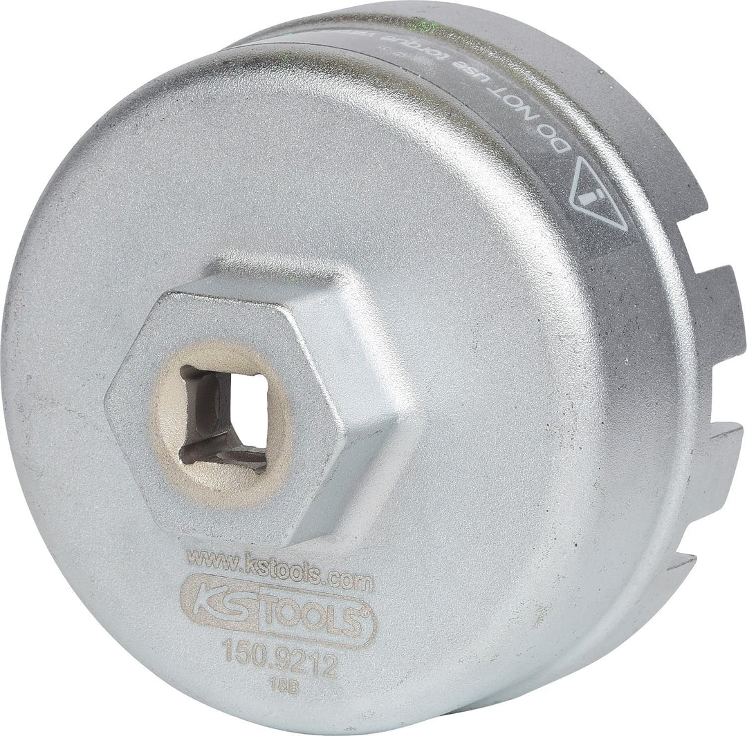 KS Tools 150.9212 3/8" Ölfilter-Schlüssel, SW 64,5mm, 14 Flächen, 4042146392171