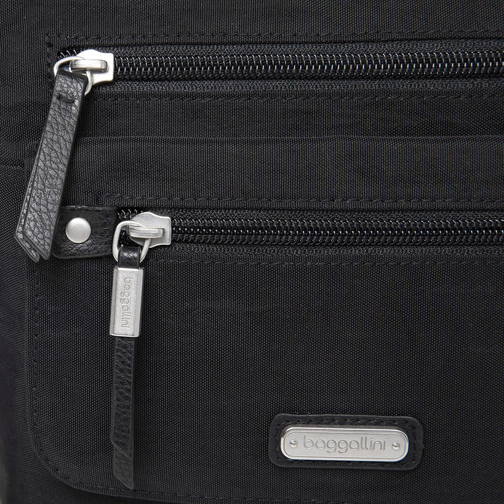 Baggallini Damen Escape Crossbody mit RFID-Handy-Armband Schwarz, Schwarz