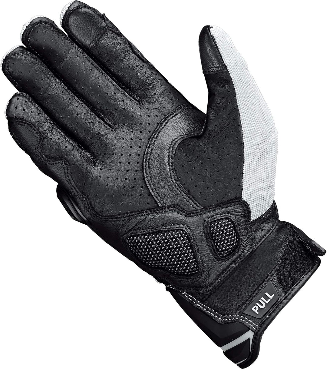 Held Sambia Pro Cross-/Enduro Handschuh – Knöchelschutz – Känguruleder 7 Grau/Schwarz (Lange Finger)
