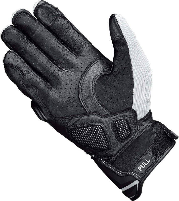 Held Sambia Pro Cross-/Enduro Handschuh – Knöchelschutz – Känguruleder 7 Grau/Schwarz (Lange Finger)