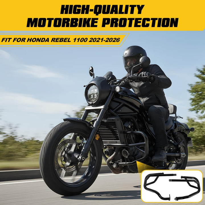 TAZGANTAX Highway Crash Bar für Rebel 1100 Motorrad Motor Stossstangenschutz Kompatibel mit Hon-da R