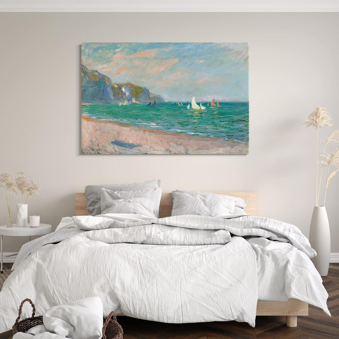 Printed Paintings Leinwand (80x60cm): Claude Monet - Boote vor den Klippen von Pourville 80x60 cm, 8