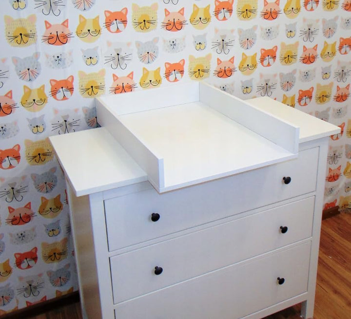 Wickelaufsatz für Hemnes von IKEA, Wickeltischaufsatz für 50 cm Kommoden, Abnehmbar Wickelkommode au