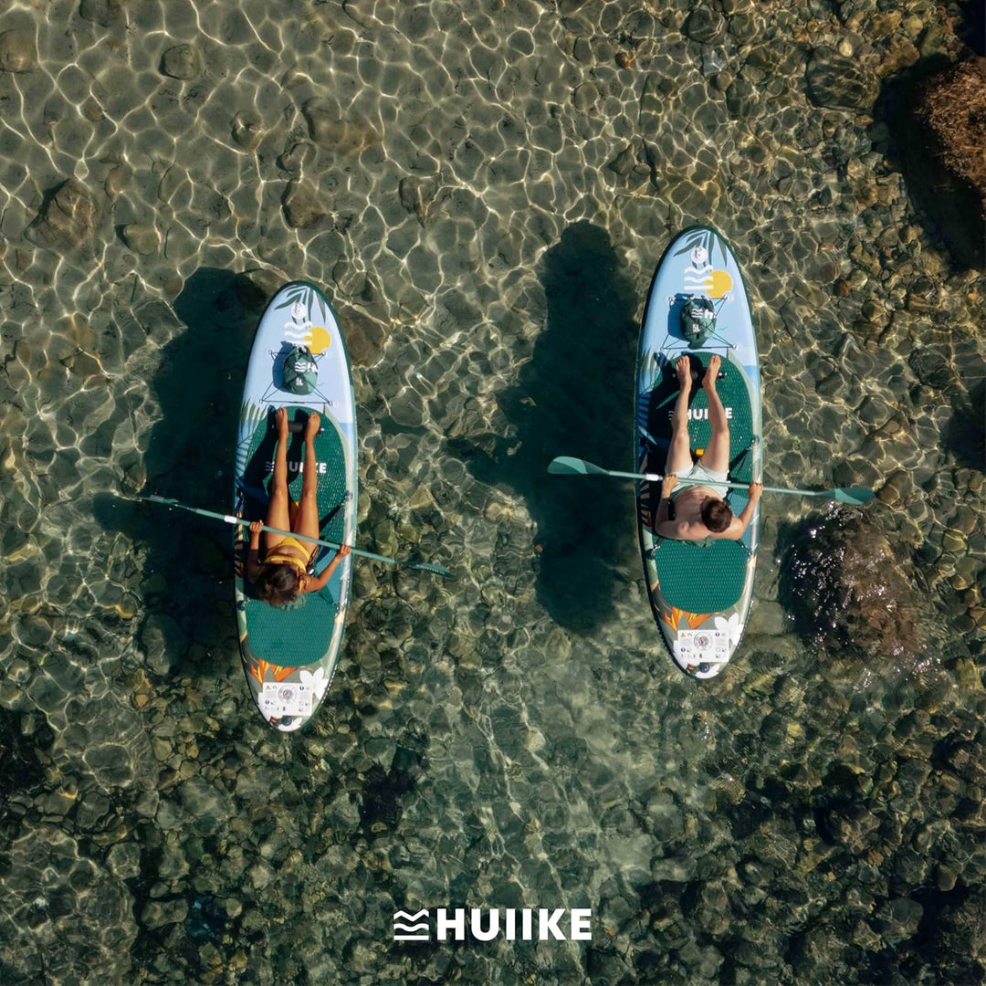 HUIIKE Stand Up Paddling Board mit Zubehör, Paddel, Finnen, Pumpe. Paddle Sup Board Aufblasbar Hohe