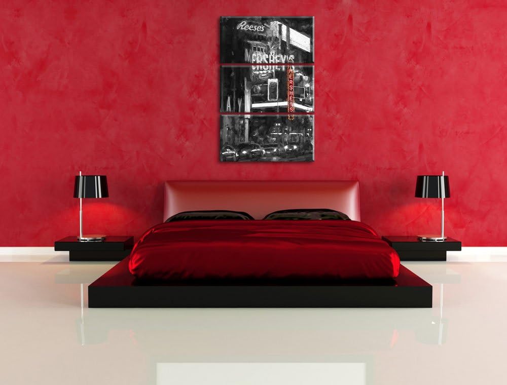 berühmtes Hershey's in New York schwarz/weiss Spezial 3-Teiler Leinwandbild 120x80 Bild auf Leinwand