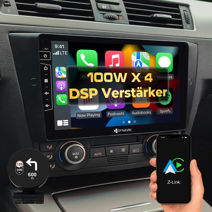 DYNAVIN Android Autoradio Navi für BMW 3er E90 E91 E92 E93 ohne I-Drive; 9 Zoll Radio mit Wireless C