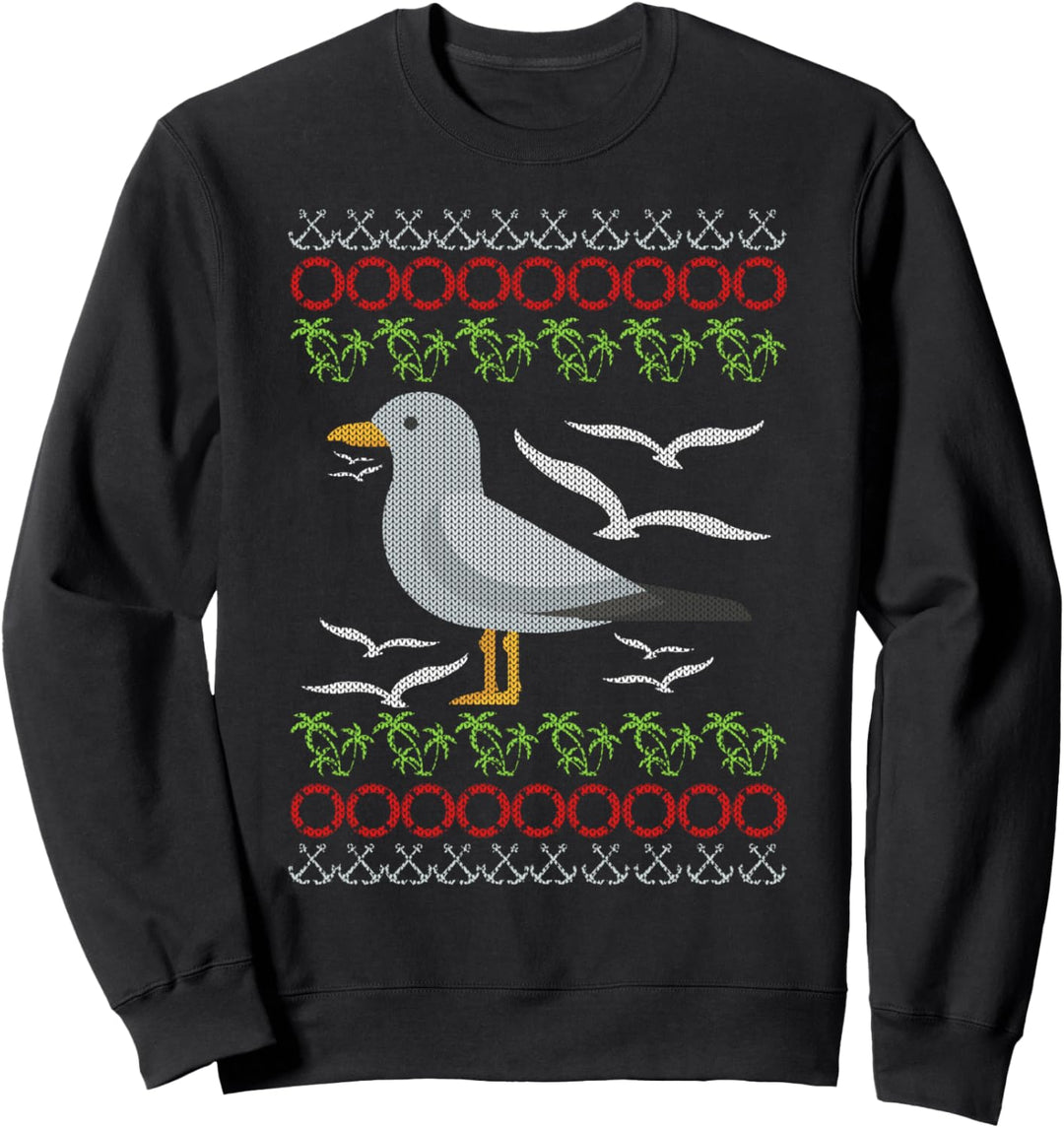 Ugly Christmas Weihnachtsfeier Norddeutsch Möwen Motiv Sweatshirt