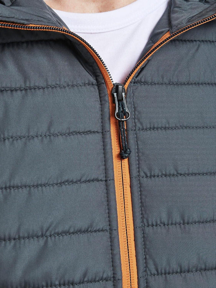 JACK & JONES male Hybridjacke Hybridjacke XL Grey Melange /Detail:SET-IN SLEEVES, XL Grey Melange /D