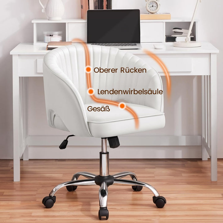 Yaheetech Bürostuhl aus Kunstleder, Ergonomischer Schreibtischstuhl mit Armlehnen, Drehstuhl mit Rol