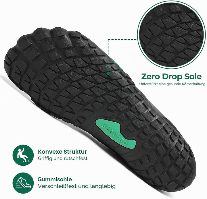SAGUARO Herren Damen Barfussschuhe - Atmungsaktiv rutschfest Barfussschuhe - mit Breite Zehenbox und