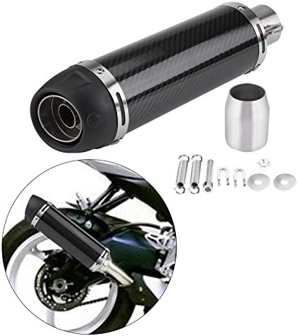 KIMISS 51mm Universal Motorrad Modifiziert Real Bright Carbon Fiber Auspuff Schalldämpfer Rohr mit D