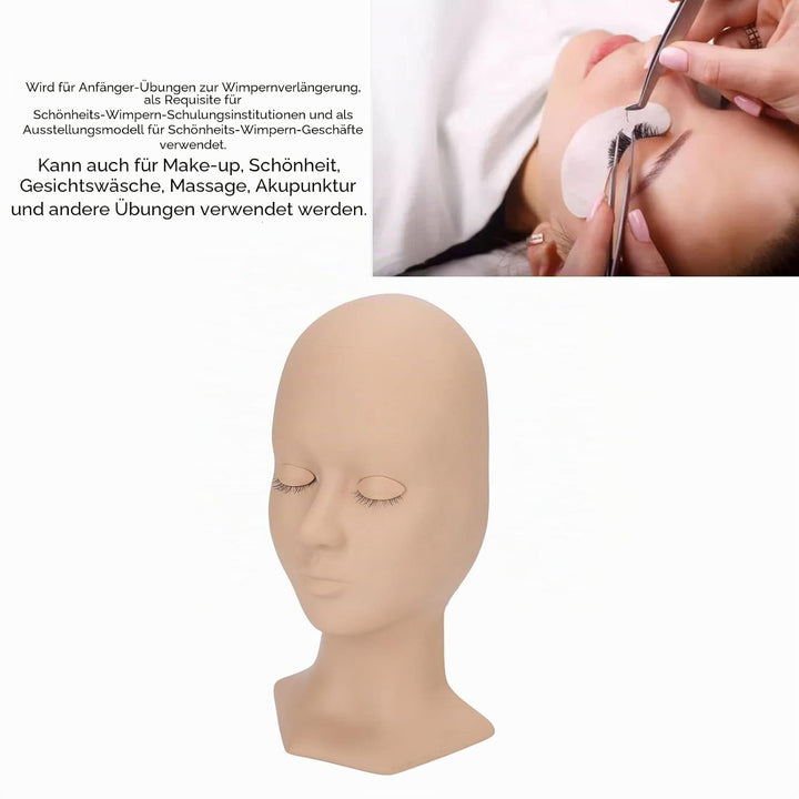 Wimpern-Mannequin-Kopf, Wimpernverlängerungs-Trainings-Mannequin-Kopf, Weiches Silikon, Abnehmbare A