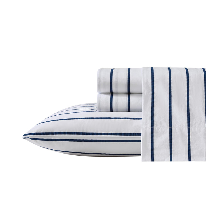 Nautica Bettwäsche-Set für Doppelbett, Baumwoll-Perkal-Bettwäsche-Set, frisch und kühl, leicht und a