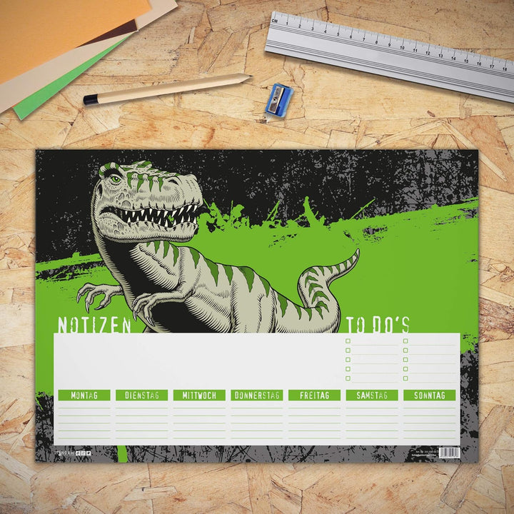 itenga Schreibtischunterlage T-Rex Schule Schulbedarf Schreibtisch Malunterlage Notizen DIN A3 Schre