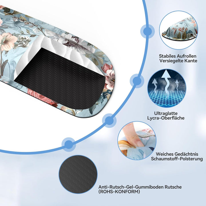 TECKNET Mauspad mit Handauflage, Gelkissen Mousepad und Ergonomische Memory Foam Tastatur Handgelenk