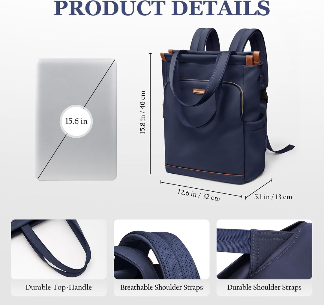 GOLF SUPAGS Convertible Laptop-Rucksack für Frauen Casual Daypack Notebook Tote Bag für Arbeit Hochs