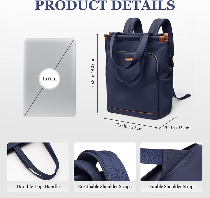 GOLF SUPAGS Convertible Laptop-Rucksack für Frauen Casual Daypack Notebook Tote Bag für Arbeit Hochs