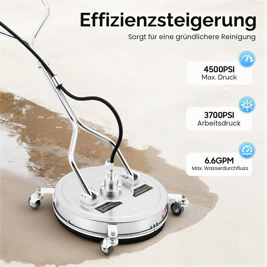 4500 Psi Hochdruckreiniger FüR OberfläChen Schwenkbarer Radreiniger Edelstahl Waschaufsatz Terrassen