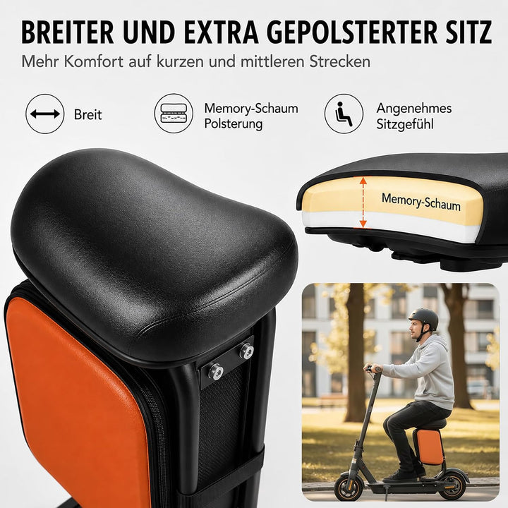 E Scooter Sitz für Segway Ninebot G30D, G30D II &amp; MAX G30 | nicht für MAX G3 – Elektroroller Sitz mi