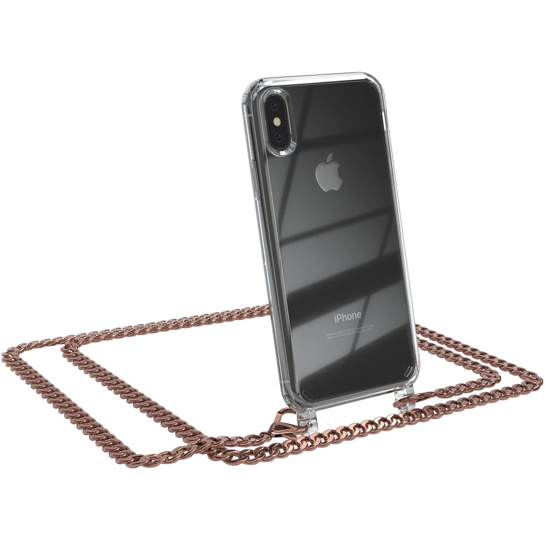 EAZY CASE Handykette kompatibel mit iPhone XS Max Handyhülle mit Metall Umhängeband und Ersatz Korde