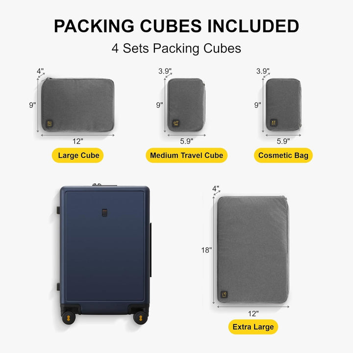 LEVEL8 Koffer Trolleys handgepäck Leichtgewicht 100% PC mit Organizer Set 4-teilig TSA Zahlenschloss