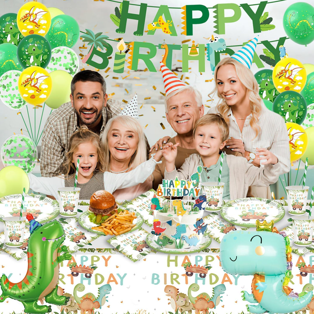 Dinosaurier Partygeschirr Set, Dino Geburtstag Deko, Dinosaurier Geburtstag Geschirr Set, Pappteller