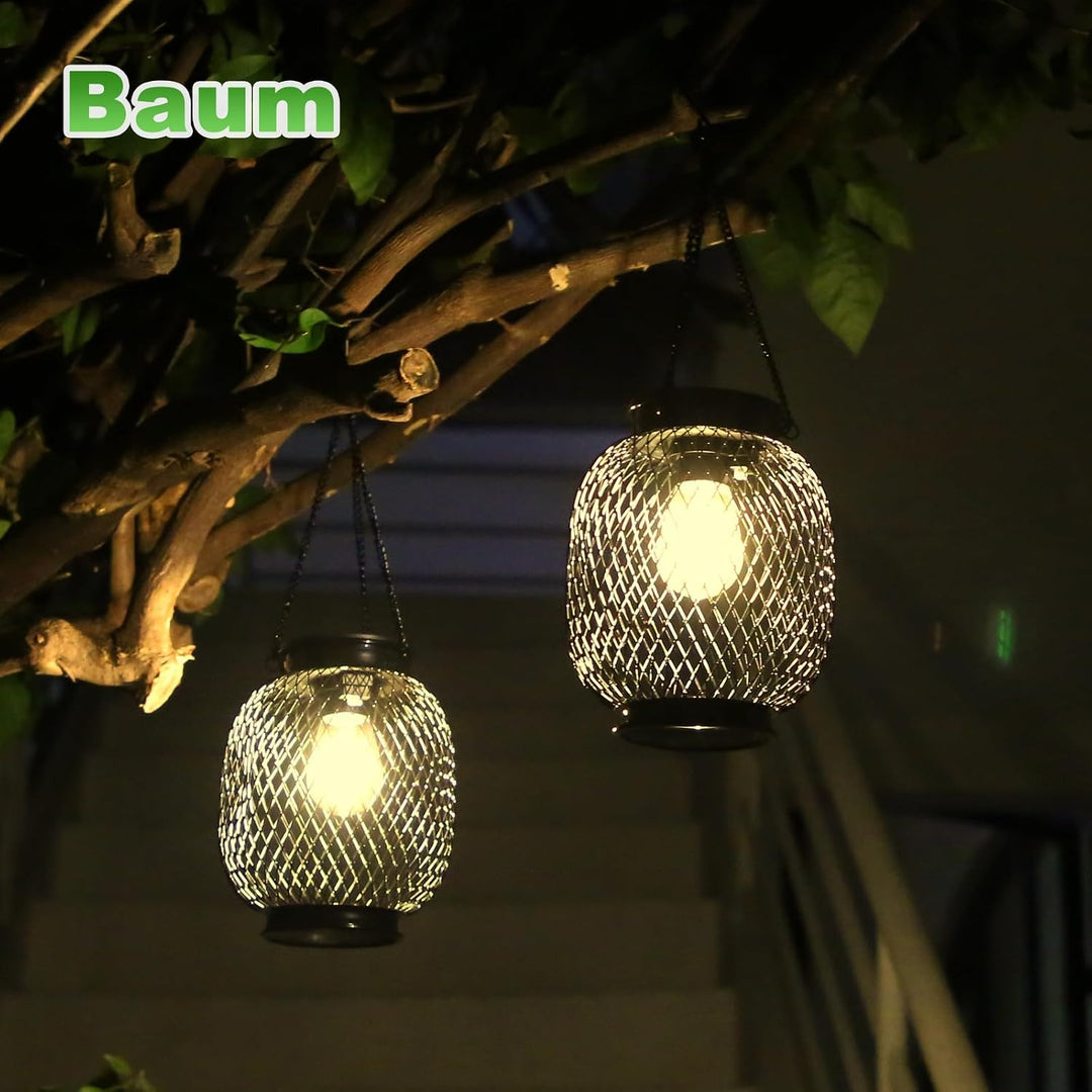 Solarlampen für Aussen, Ortiny 2 Stück IP65 Wasserdicht Metall Solarlampen für Aussen Garten Decorat