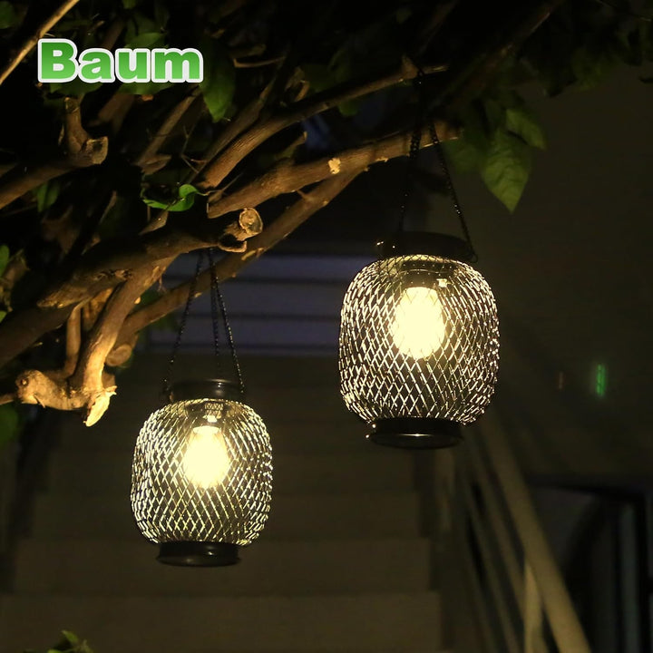 Solarlampen für Aussen, Ortiny 2 Stück IP65 Wasserdicht Metall Solarlampen für Aussen Garten Decorat