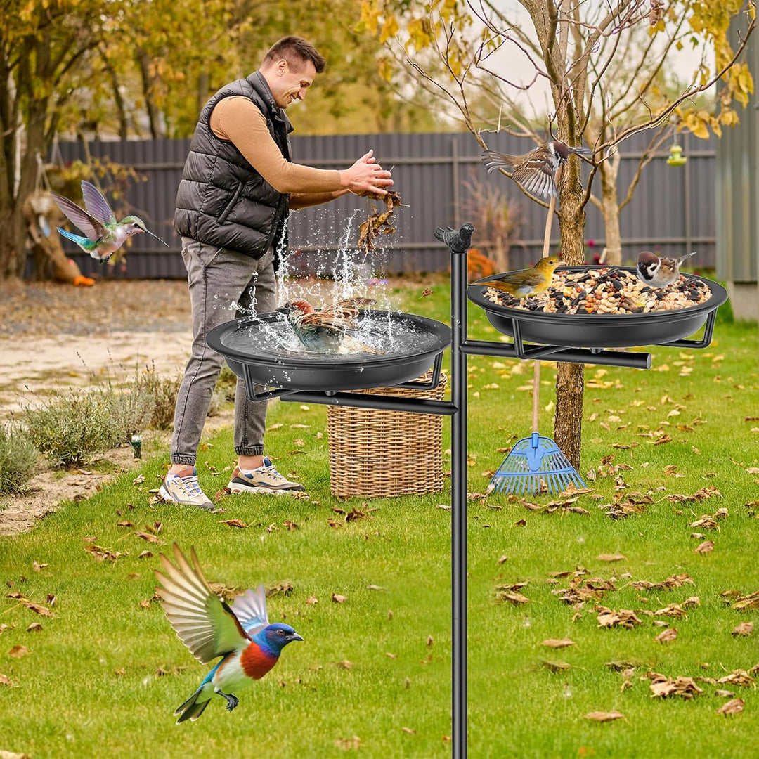 Vogeltränke Vogelbad Futter Schale Wasserstelle Stehend, Vogelbad Garten für Wildvögel Wassertränke