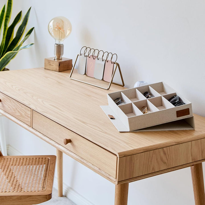 LOVE IT STORE IT Premium Brillenbox für 8 Sonnenbrillen - Aus Leinen Stoff - Brillenaufbewahrung meh