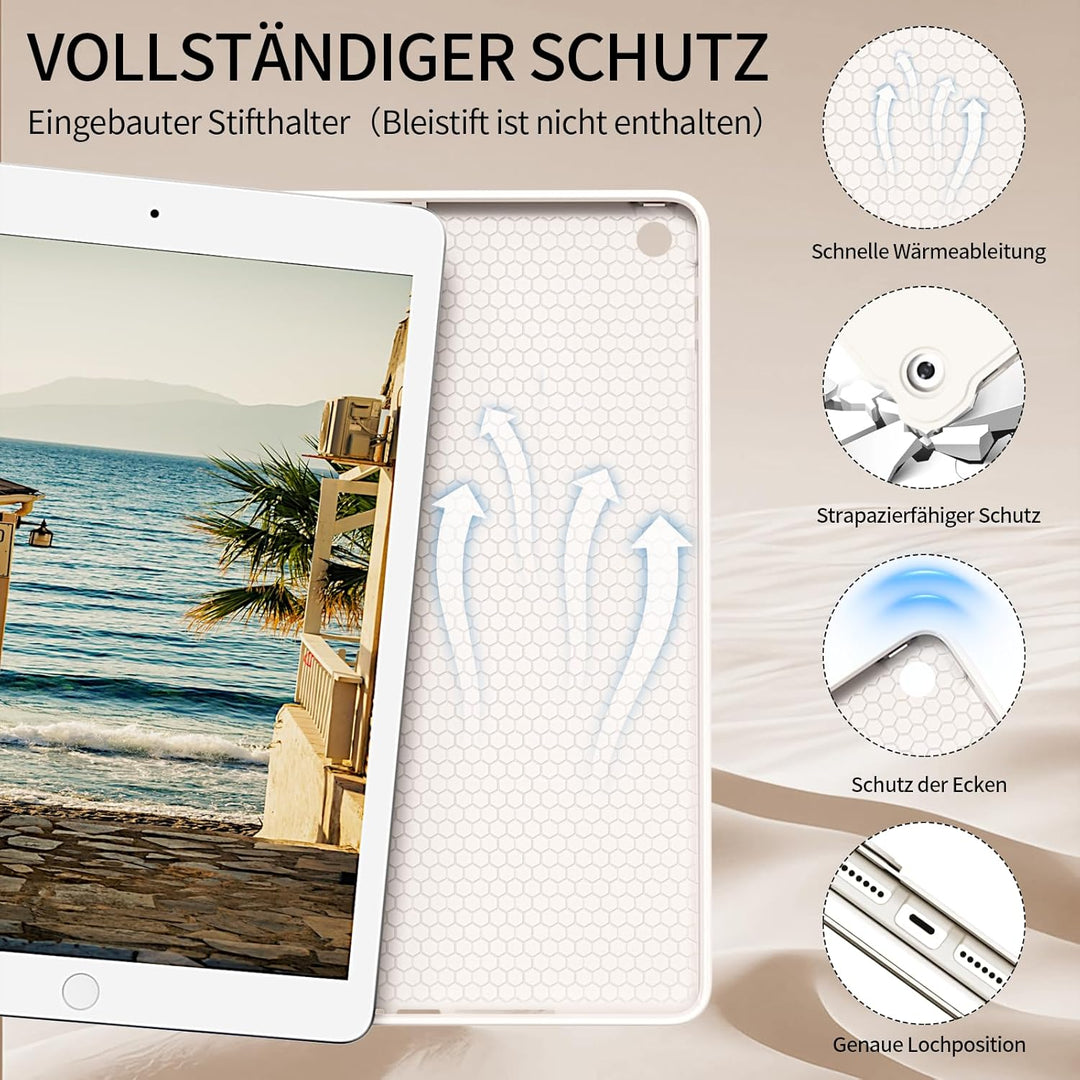 Hülle mit Tastatur für iPad 9. / 8. / 7. Generation 10,2 Zoll 2021/2020/2019, Bluetooth Magnetisch Q