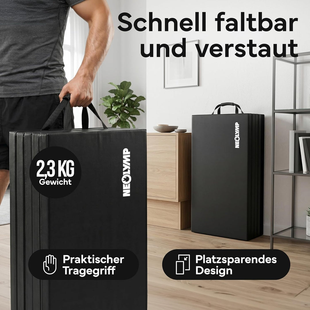 NEOLYMP Turnmatte klappbar - Faltbare Gymnastikmatte für Zuhause - Dicke Fitnessmatte für Kampfsport