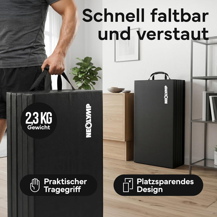 NEOLYMP Turnmatte klappbar - Faltbare Gymnastikmatte für Zuhause - Dicke Fitnessmatte für Kampfsport