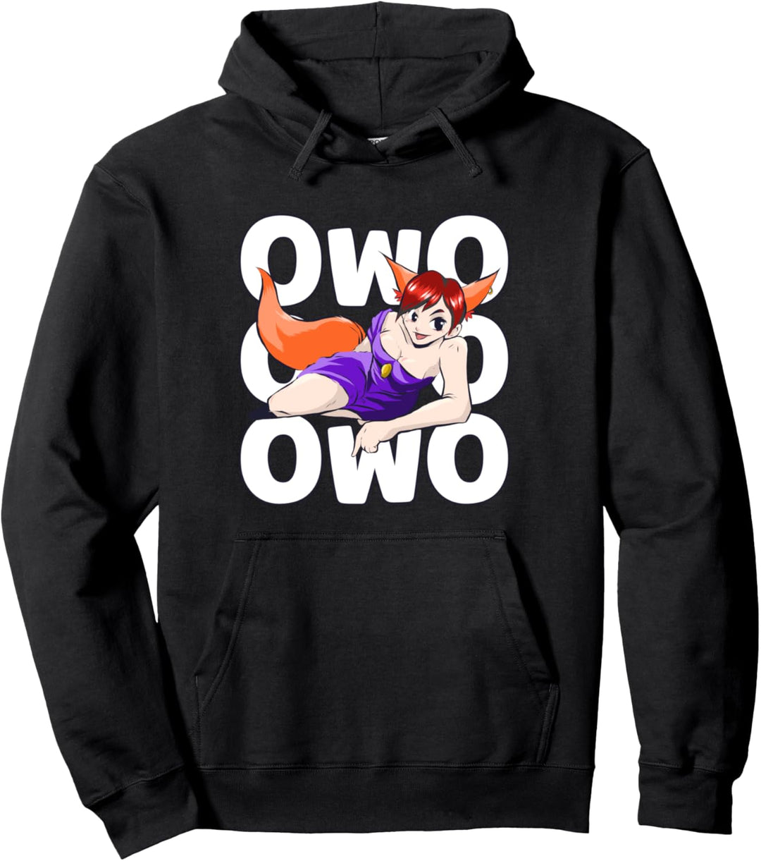 Manga Furry-Fuchs mit OwO für Furries lustiges furry Pullover Hoodie