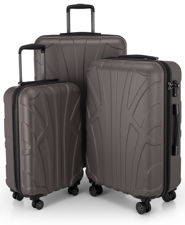 SUITLINE 3er Koffer-Set Trolley-Set Rollkoffer Hartschalen-Koffer Reisekoffer, TSA, (55 cm, 66 cm, 7