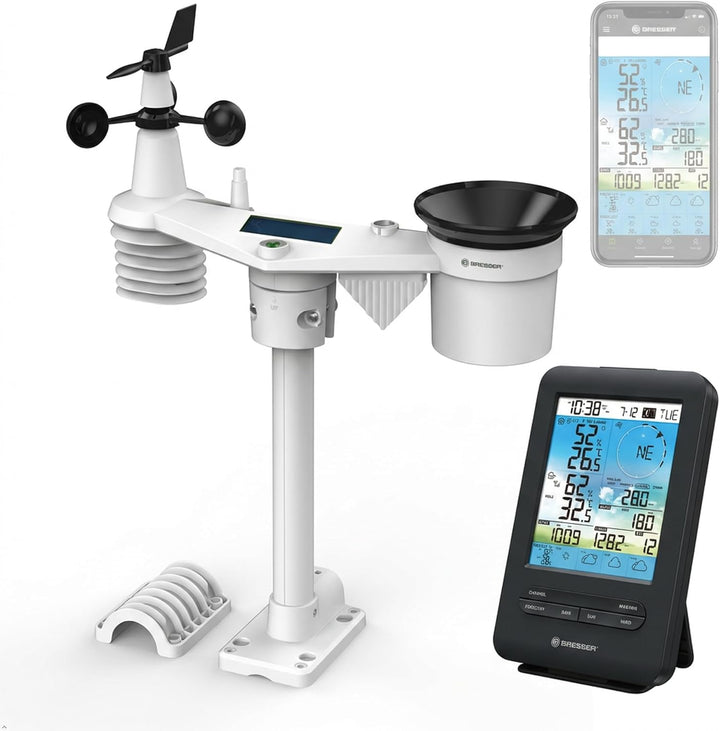 Bresser Wetterstation Funk mit Aussensensor 7-in-1 WLAN 4CAST inkl. 4-Tages-Wettervorhersage, Windme