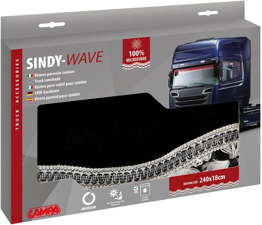 Sindy Sonnenblende schwarz Mikrofaser LKW