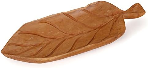 ROG garden-line DEKO SCHALE INDIVIDUELLE OBSTSCHALE TEAK DEKOSCHALE BLATT LANG 50 CM, BLATT LANG 50