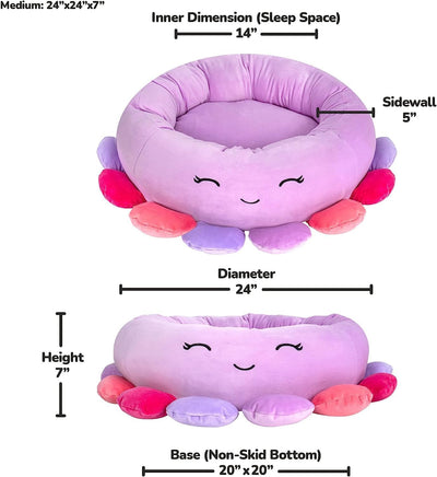 Squishmallows JPT0087 - Beula der Oktopus Tierbett 60 cm, offizielles Jazwares Plüsch, superweiches