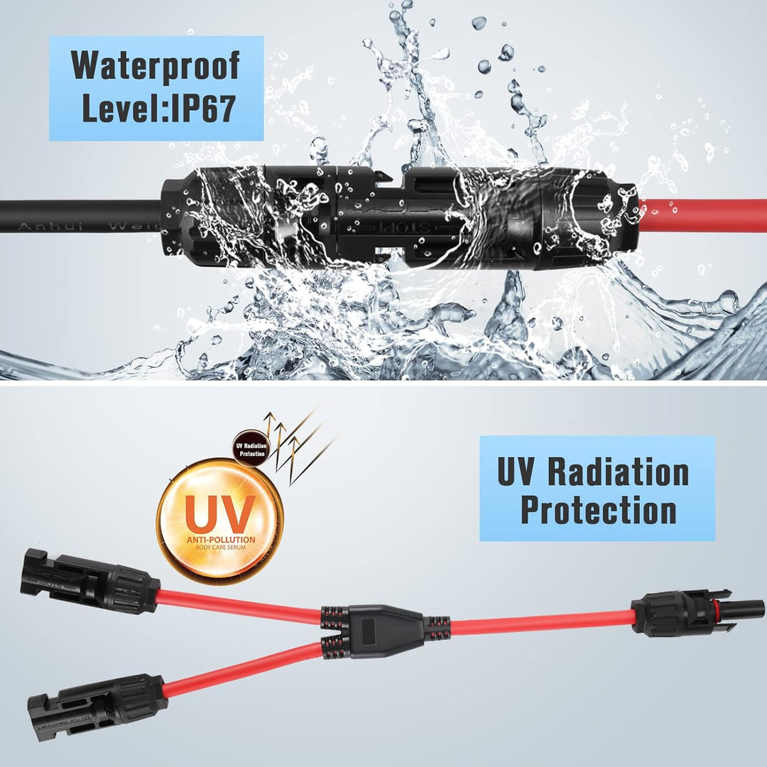 Thlevel Solarpanel Kabel Solarkabel Y Verteiler Male Female MMF und FFM Connector Photovoltaik Steck