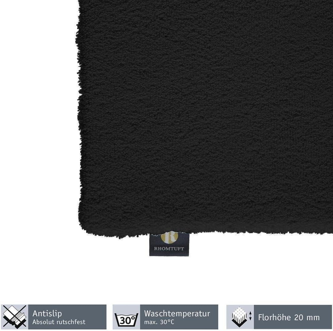 Rhomtuft Badteppiche Square schwarz - 15 Toilettenvorlage mit Ausschnitt 55x60 cm, Toilettenvorlage